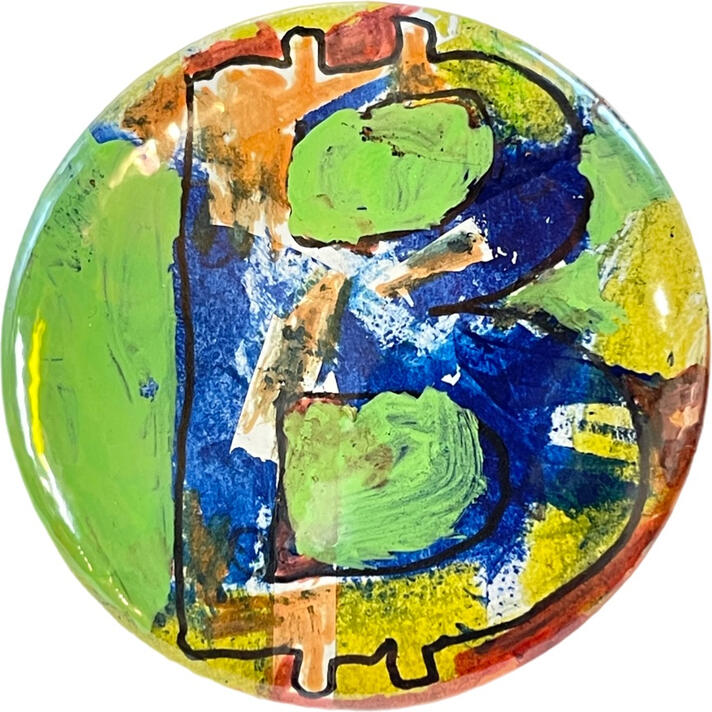 Bitcoin Button 1 - $1 in BTC